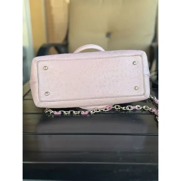 Kate Spade Ostrich Pink Pebble Leather Handbag and Kate Spade Chain Belt - Picture 6 of 12